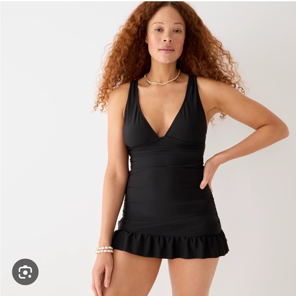 J. Crew Swimsuit size 10 Black Ruched Skirt Style